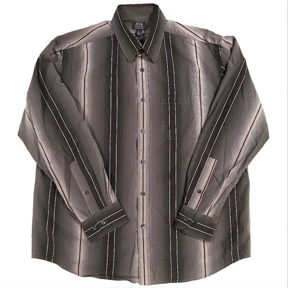 3/$20 Joseph Abboud Gray Stripe Button-Up Dress Shirt